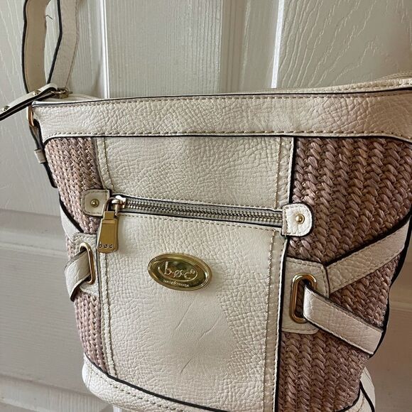 B.O.C Born Concept beige & straw weaving crossbody bag with gold tone ha… - Picture 4 of 12